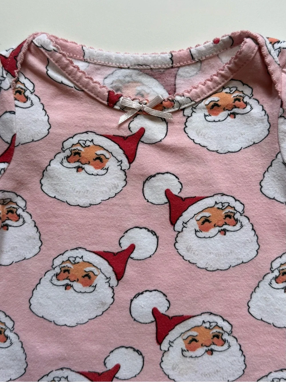 Pink Chicken Baby Girl Pink Santa Print Pajama Set - Size 6/12M